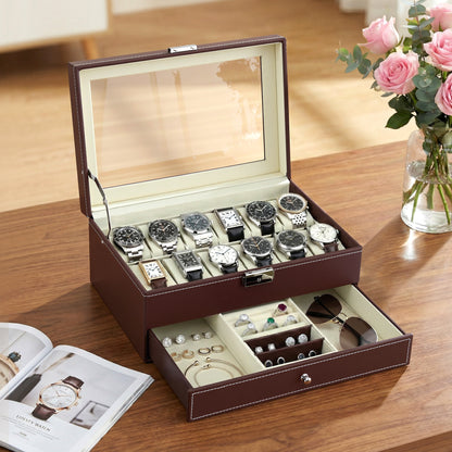 Embellir 12 Grids Watch Box Organizer Case Jewelry Display Storage Showcase - Image 8