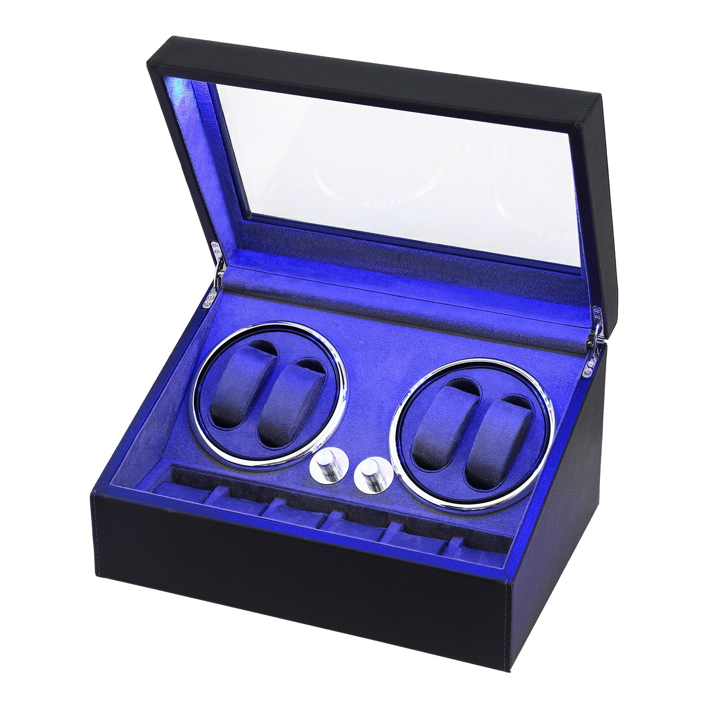Embellir Watch Winder Automatic Double Watch Winder Box LED Black - Image 2