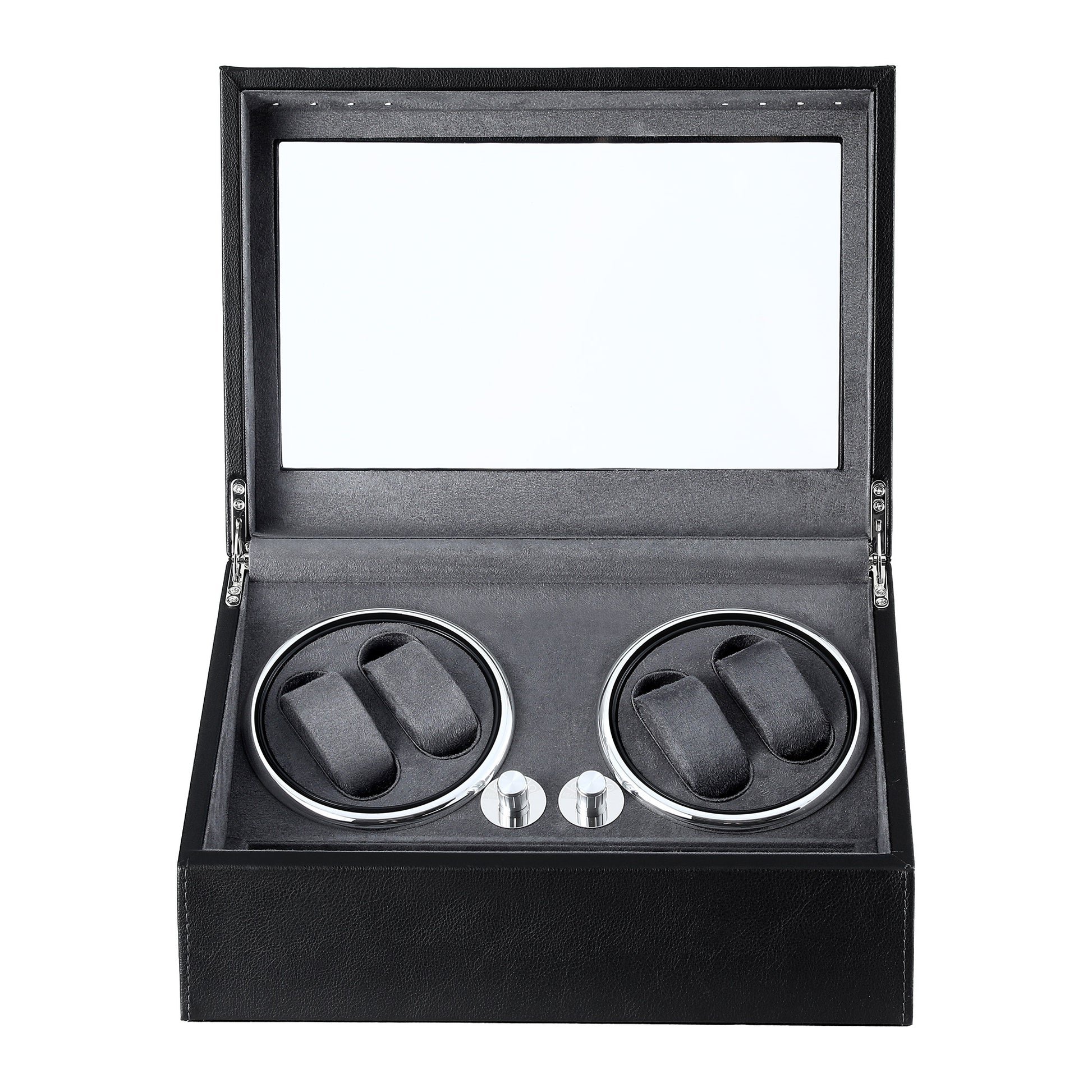 Embellir Watch Winder Automatic Double Watch Winder Box LED Black - Image 4
