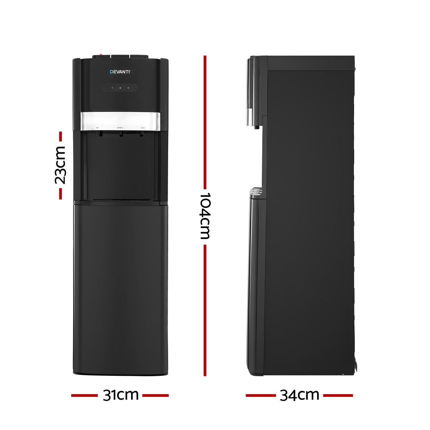 Devanti 3 Taps Water Cooler Dispenser Bottom Loading Dispenser Chiller Filter Purifier - Image 2