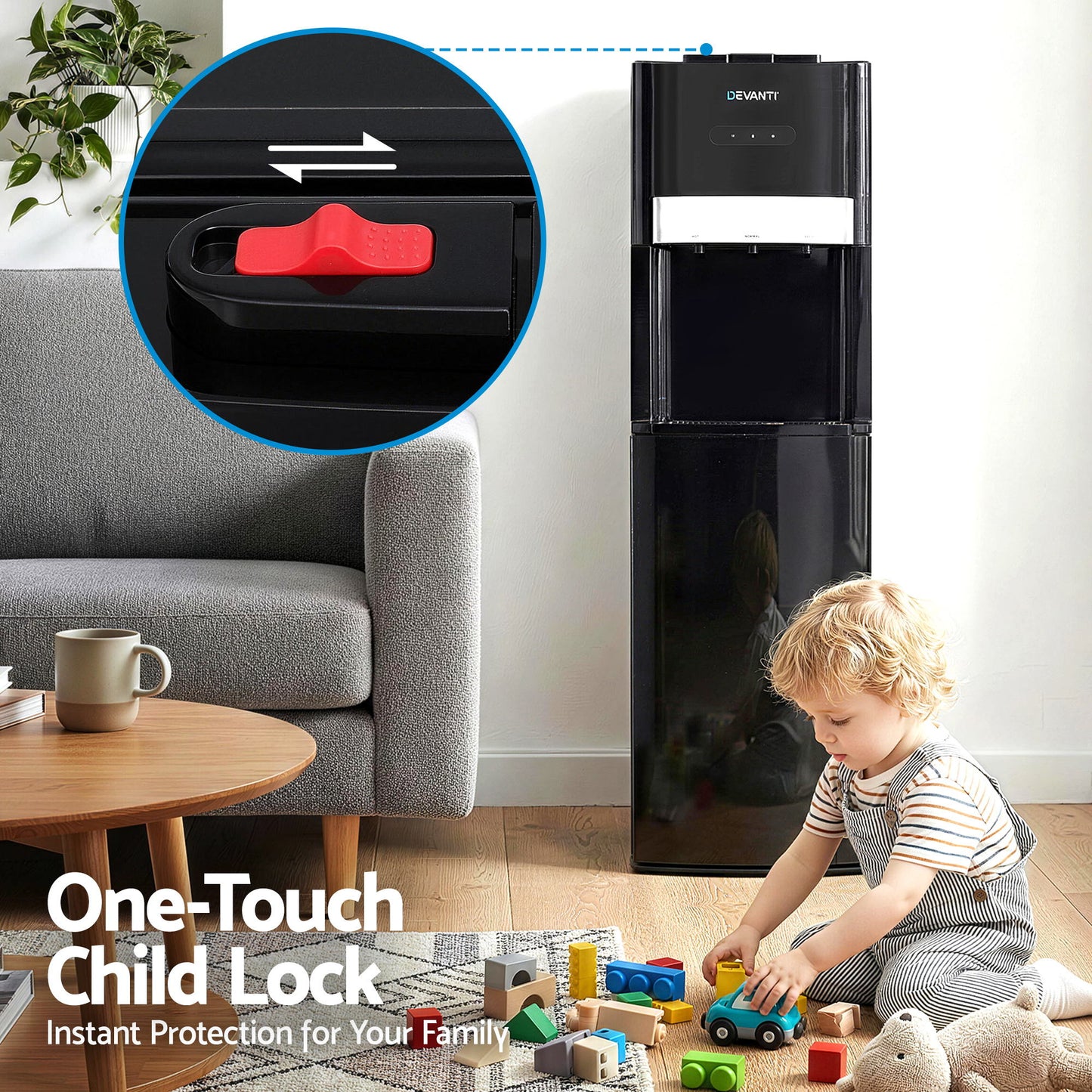 Devanti 3 Taps Water Cooler Dispenser Bottom Loading Dispenser Chiller Filter Purifier - Image 4