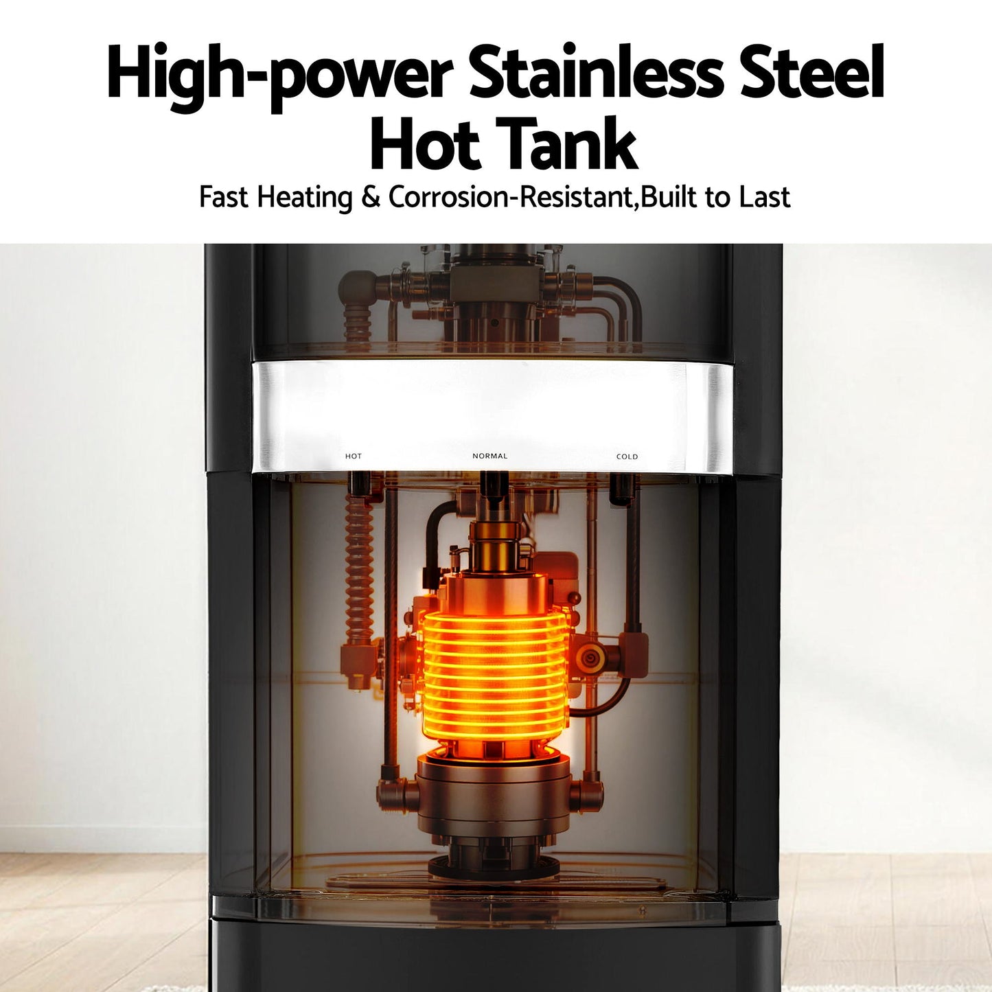 Devanti 3 Taps Water Cooler Dispenser Bottom Loading Dispenser Chiller Filter Purifier - Image 6