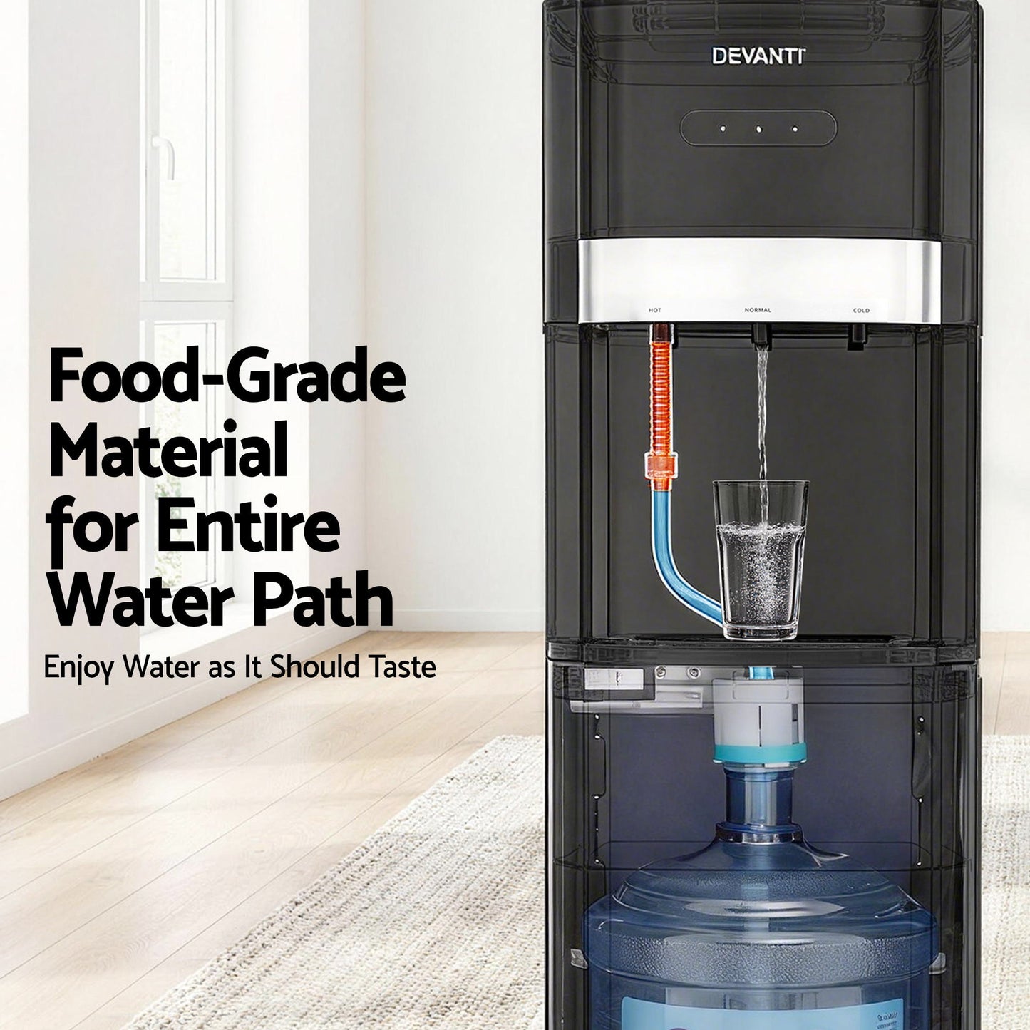 Devanti 3 Taps Water Cooler Dispenser Bottom Loading Dispenser Chiller Filter Purifier - Image 8