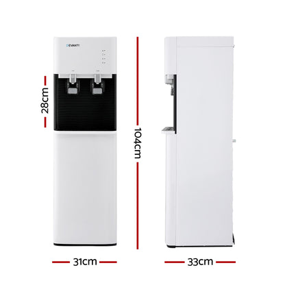 Devanti 2 Taps Water Cooler Dispenser Bottom Loading Dispenser Chiller Filter Purifier - Image 2