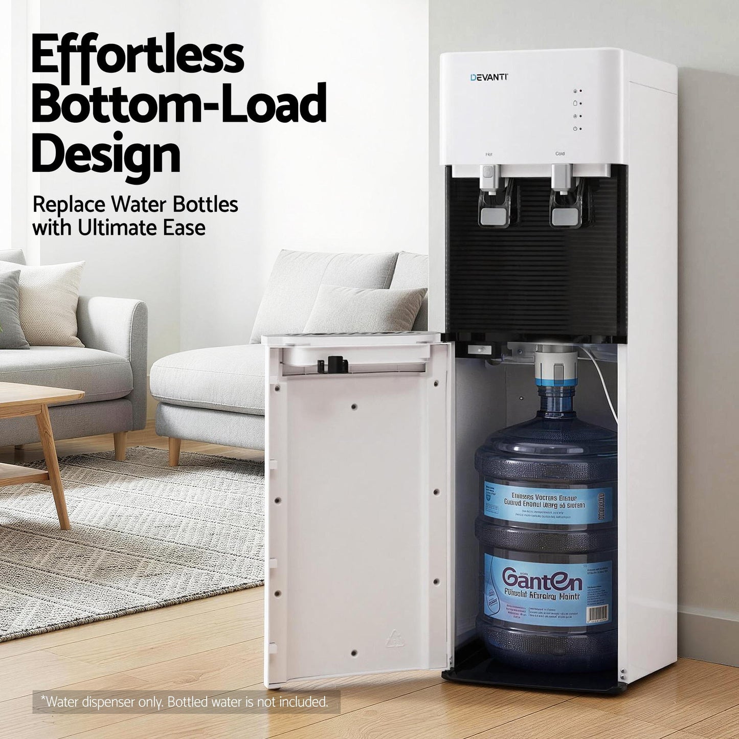 Devanti 2 Taps Water Cooler Dispenser Bottom Loading Dispenser Chiller Filter Purifier - Image 5