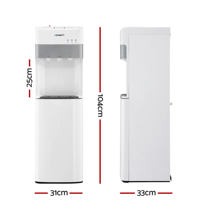 Devanti 3 Taps Water Cooler Dispenser Bottom Loading Dispenser Chiller Filter Purifier - Image 2