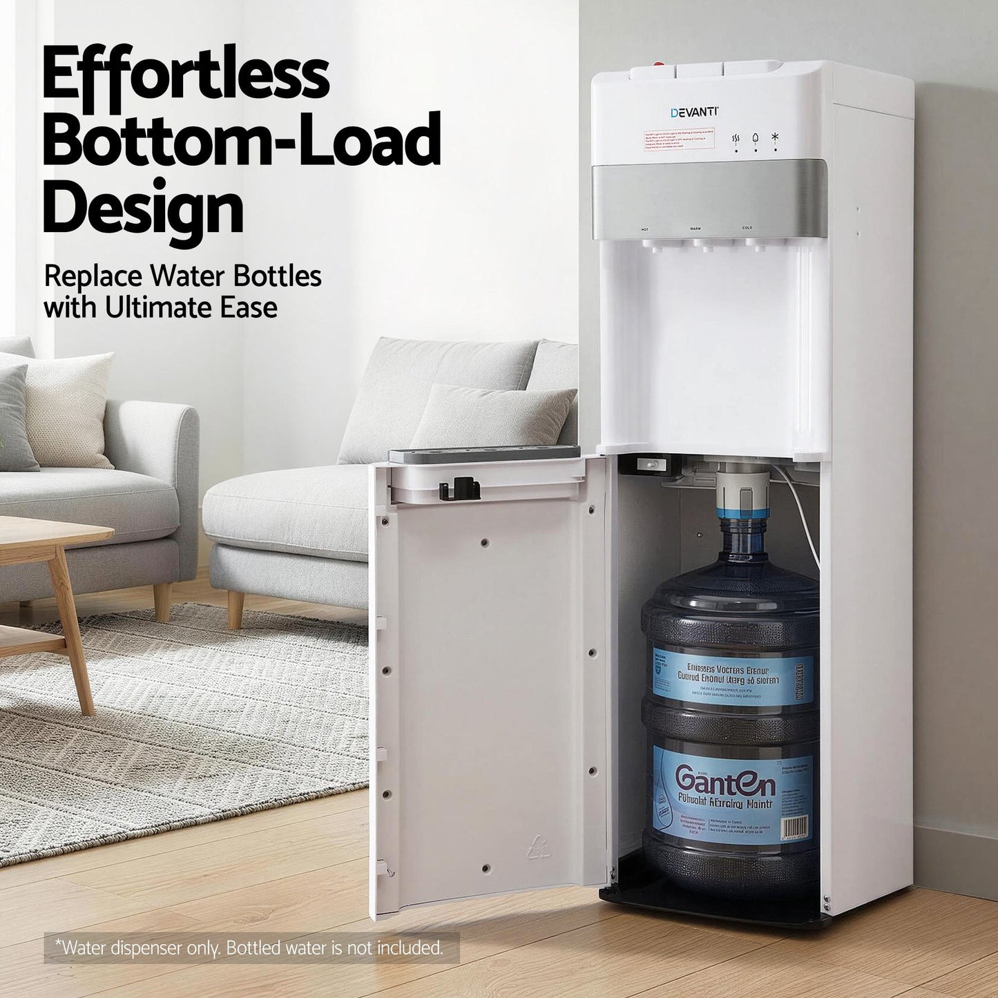 Devanti 3 Taps Water Cooler Dispenser Bottom Loading Dispenser Chiller Filter Purifier - Image 5