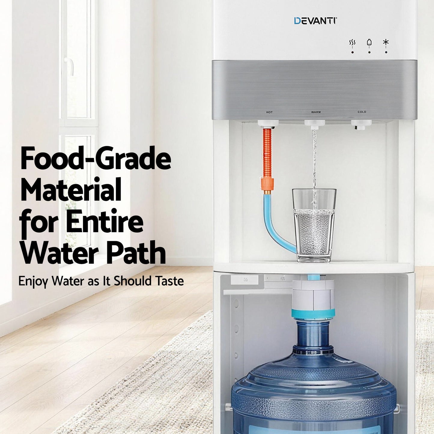 Devanti 3 Taps Water Cooler Dispenser Bottom Loading Dispenser Chiller Filter Purifier - Image 8
