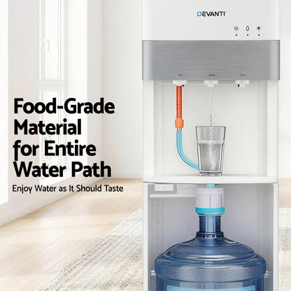 Devanti 3 Taps Water Cooler Dispenser Bottom Loading Dispenser Chiller Filter Purifier - Image 8