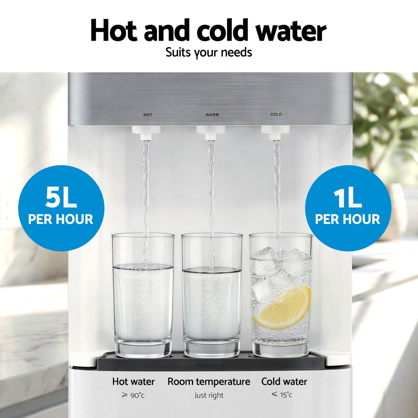 Devanti 3 Taps Water Cooler Dispenser Bottom Loading Dispenser Chiller Filter Purifier - Image 9
