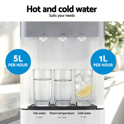 Devanti 3 Taps Water Cooler Dispenser Bottom Loading Dispenser Chiller Filter Purifier - Image 9