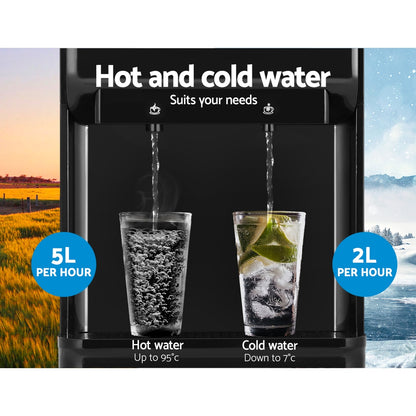 Devanti Water Cooler Dispenser Bench Top Black - Image 5