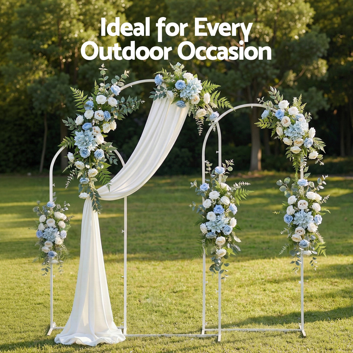Wedding Arch Backdrop Stand Set of 3 Metal Wedding Arched Frame White, Easy to Assemble, Stable Balloon Arch Standfor Wedding, Baby Shower, Party Decoration - Image 4