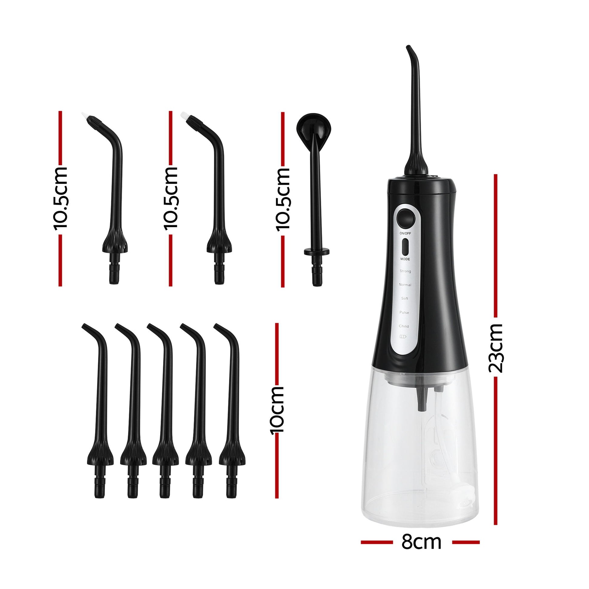 Devanti Cordless Water Flosser Dental Oral Irrigator Black - Image 2