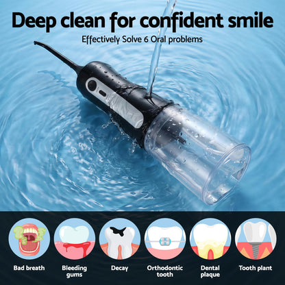 Devanti Cordless Water Flosser Dental Oral Irrigator Black - Image 4