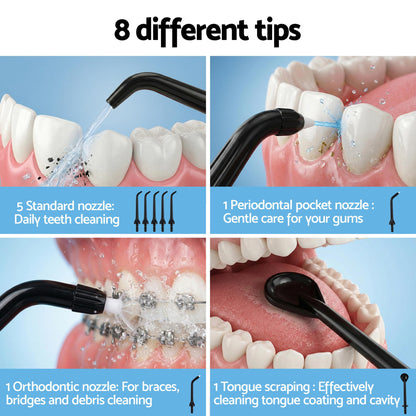 Devanti Cordless Water Flosser Dental Oral Irrigator Black - Image 6