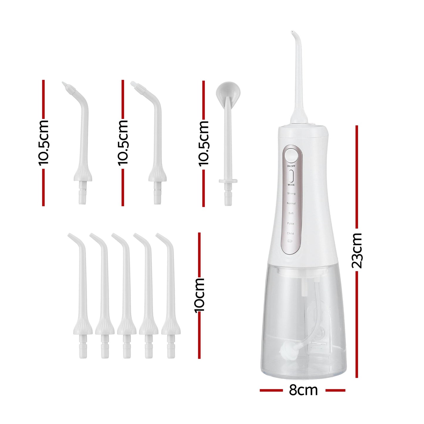 Devanti Cordless Water Flosser Dental Oral Irrigator White - Image 2
