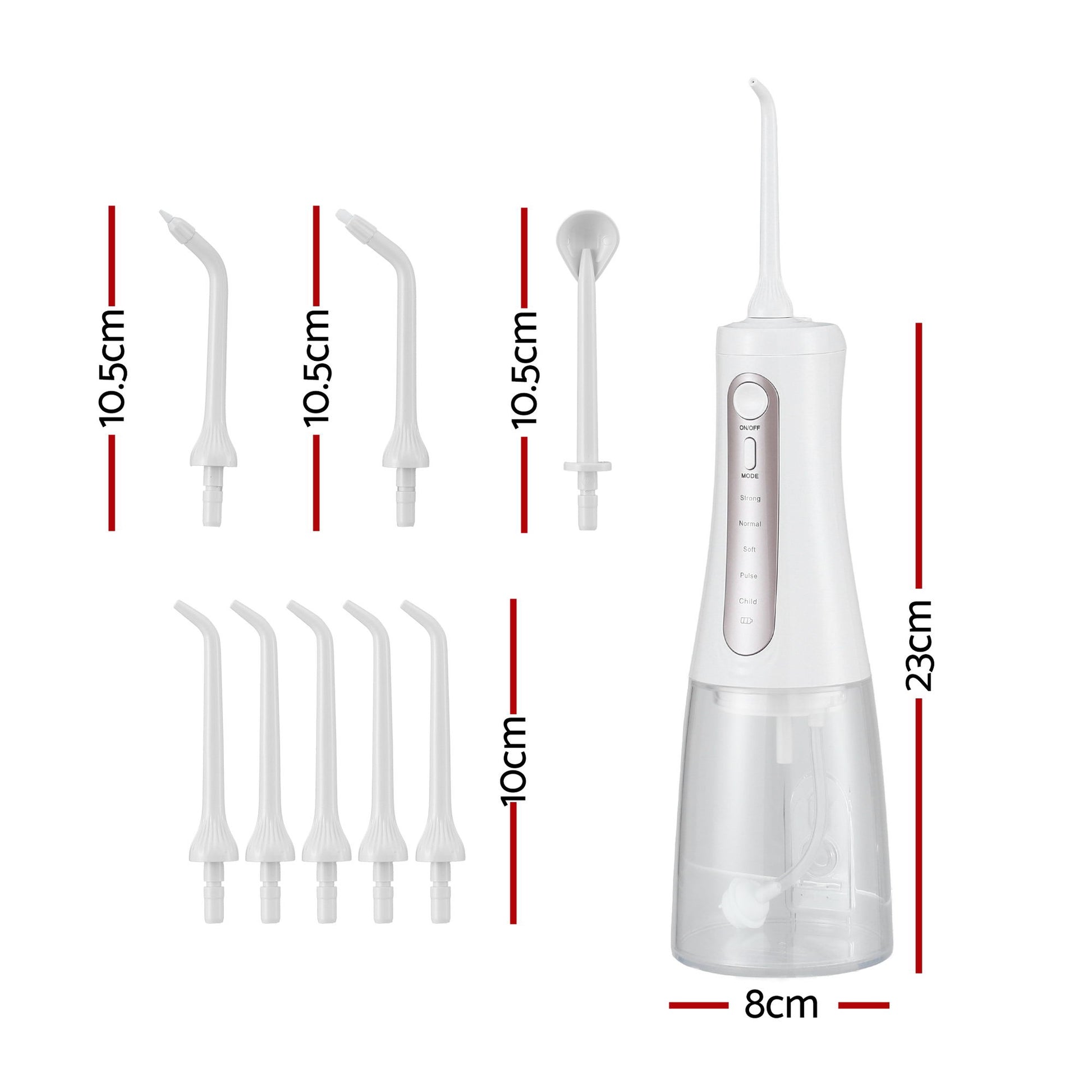 Devanti Cordless Water Flosser Dental Oral Irrigator White - Image 2