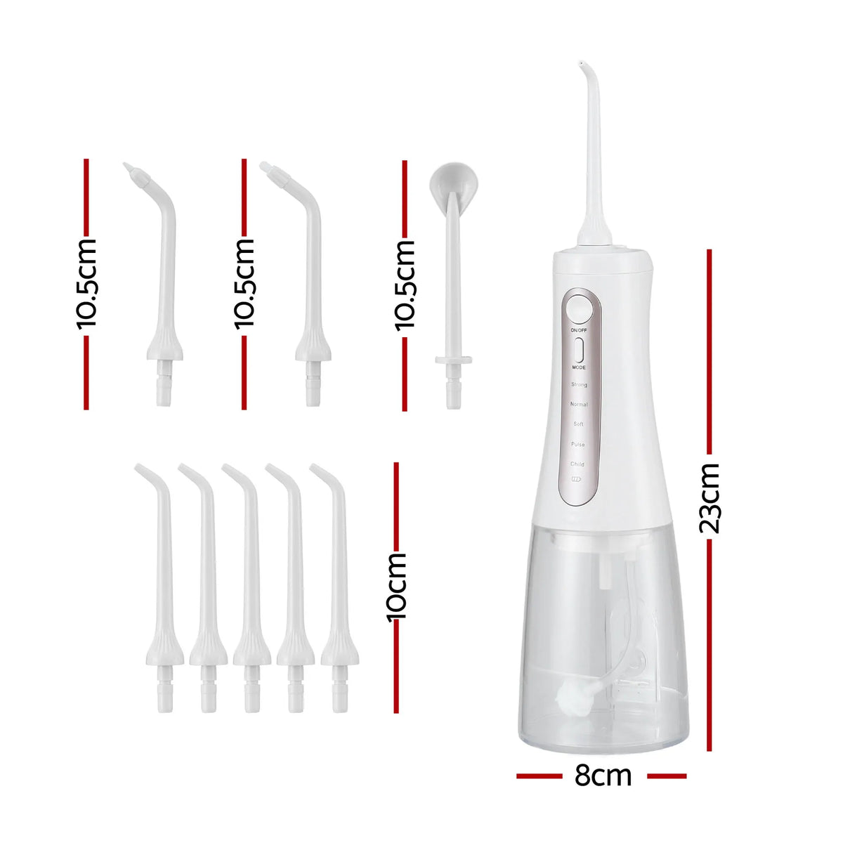 Devanti Cordless Water Flosser Dental Oral Irrigator White - Image 2
