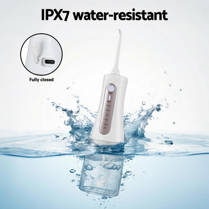 Devanti Cordless Water Flosser Dental Oral Irrigator White - Image 8