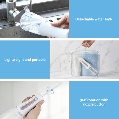 Devanti Cordless Water Flosser Dental Oral Irrigator White - Image 9