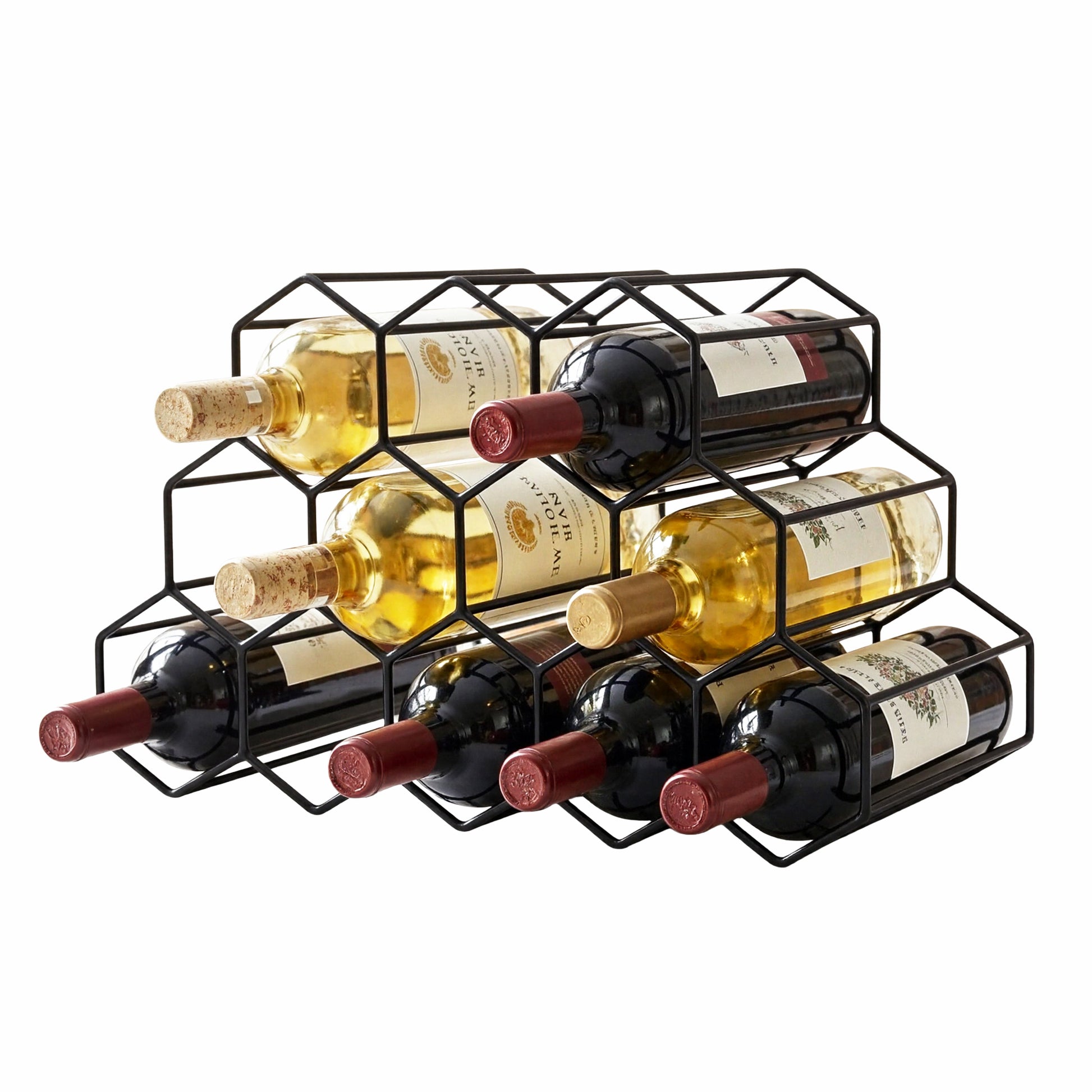 Artiss Wine Rack Metal 12 Bottle No Assembly Required Black - Image 8