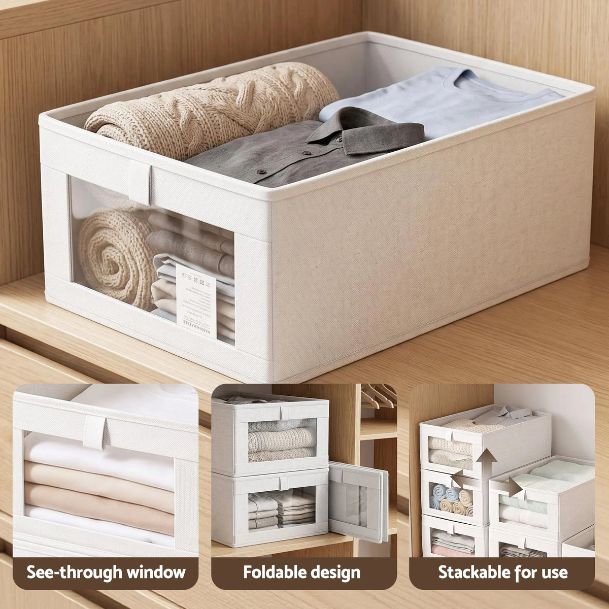 Artiss 6 Pack Linen Closet Organizers and Storage Foldable Clothing Bins - Image 4