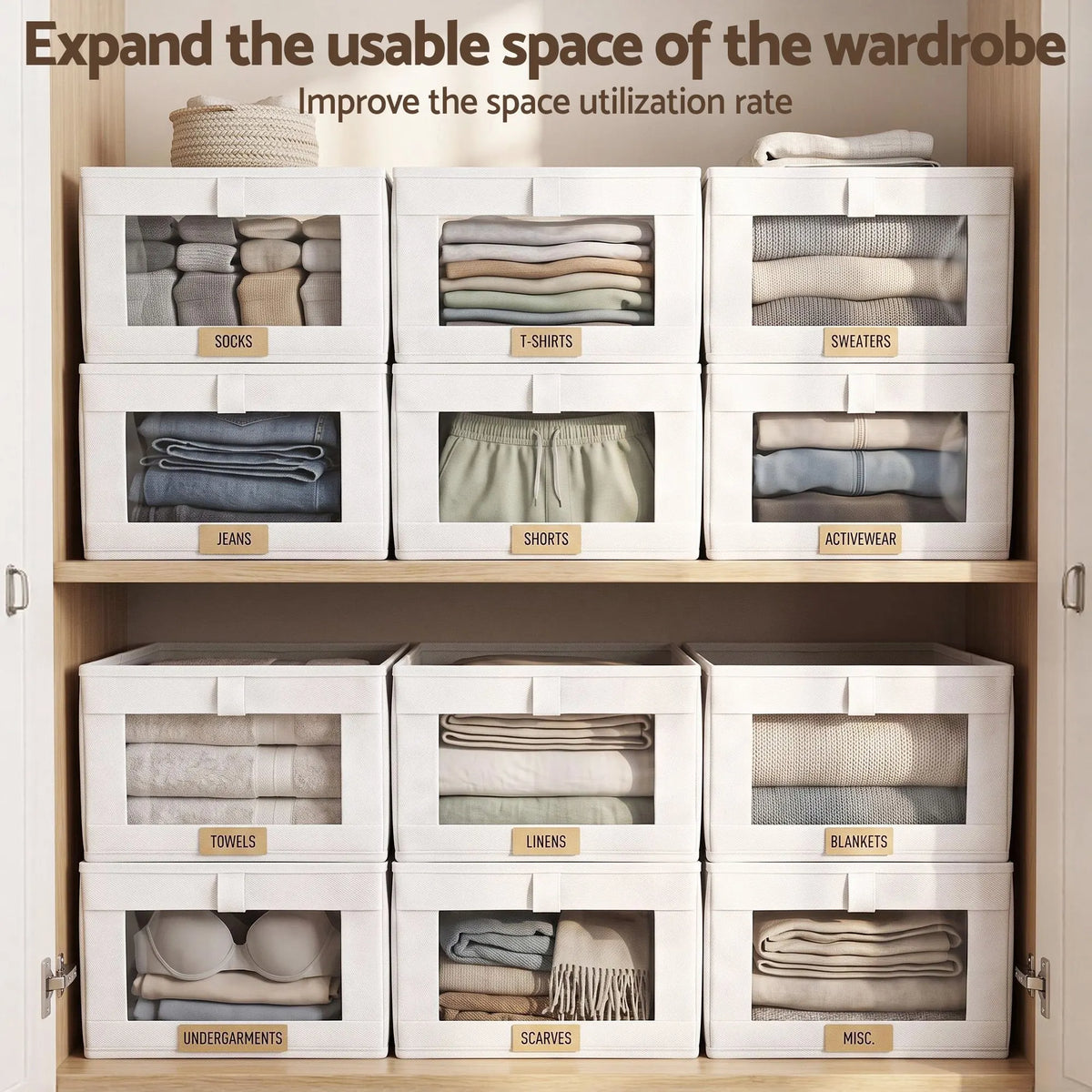 Artiss 6 Pack Linen Closet Organizers and Storage Foldable Clothing Bins - Image 6