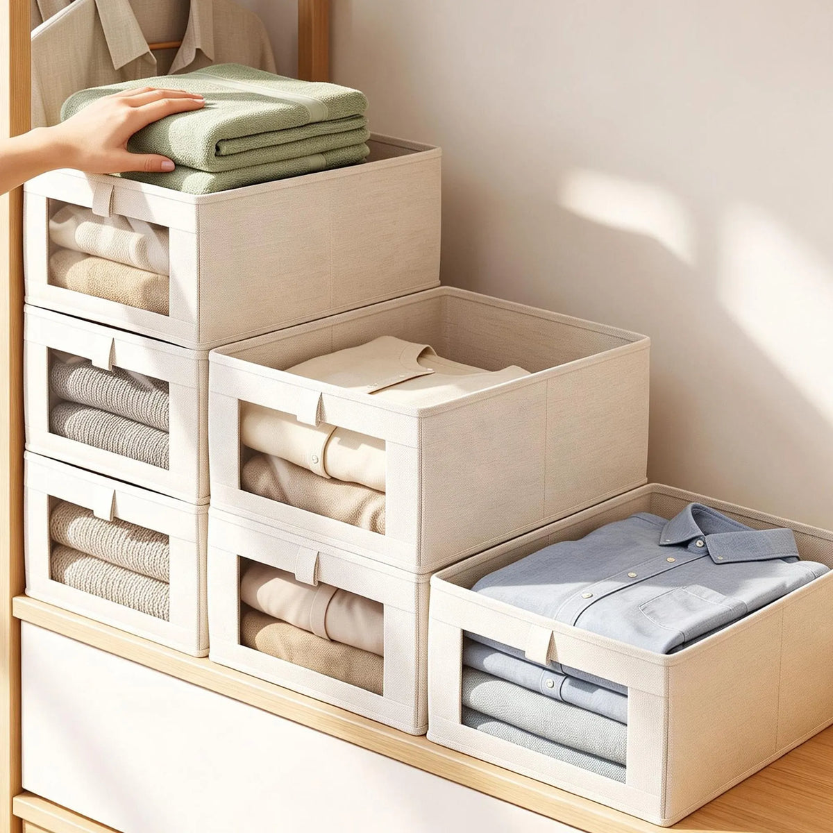Artiss 6 Pack Linen Closet Organizers and Storage Foldable Clothing Bins - Image 7