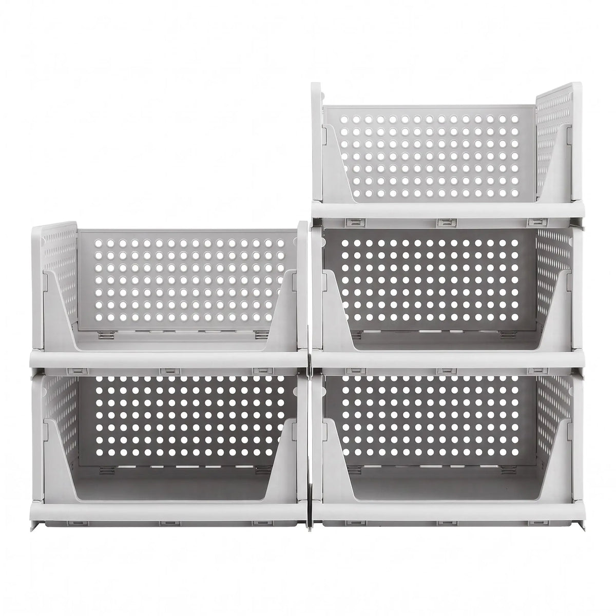 Artiss 5 Pack Stackable Plastic Storage Foldable Closet Organizers - Image 4