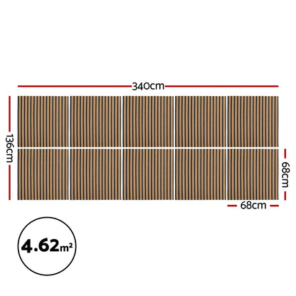 Artiss 10PCS Peel and Stick Wall Panels Tiles 68X68CM Self Adhesive for Home Office Studio Brown - Image 2