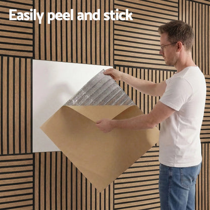 Artiss 10PCS Peel and Stick Wall Panels Tiles 68X68CM Self Adhesive for Home Office Studio Brown - Image 4