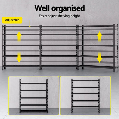 3 x 1.8M Giantz Garage Shelving Warehouse Rack - Image 5