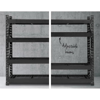 Giantz 2Mx2M Garage Shelving Warehouse Rack Pallet Racking Storage Shelve Black - Image 6