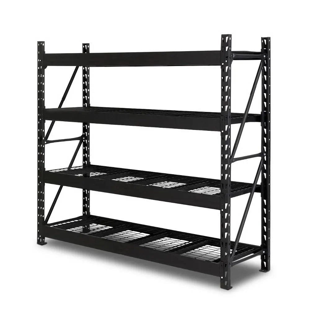 Giantz 2Mx2M Garage Shelving Warehouse Rack Pallet Racking Storage Shelve Black - Image 7