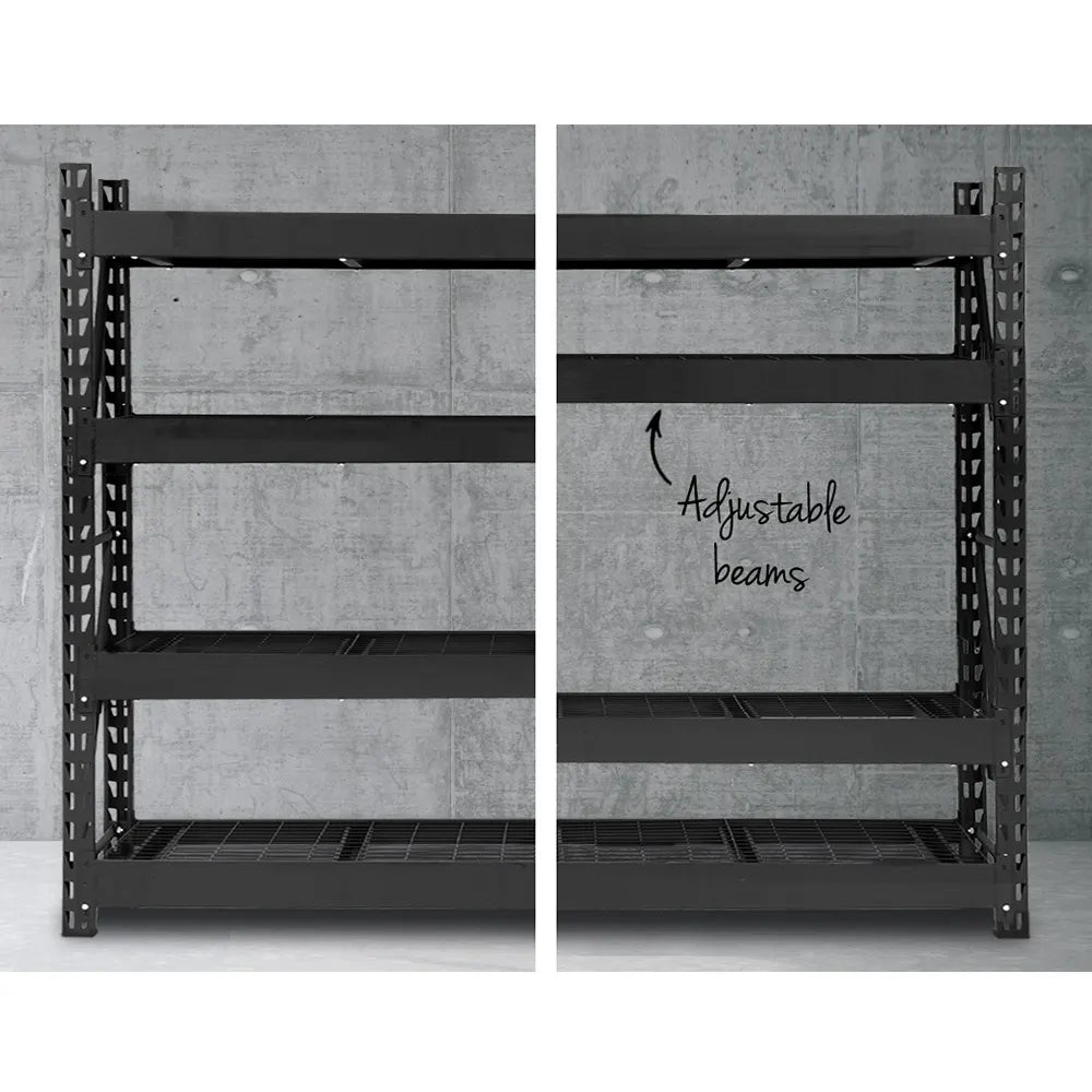 Giantz 4Mx2M Garage Shelving Warehouse Rack Pallet Racking Storage Shelve Black - Image 6