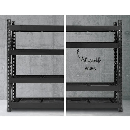 Giantz 4Mx2M Garage Shelving Warehouse Rack Pallet Racking Storage Shelve Black - Image 6