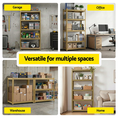 Giantz Garage Shelving 1.6X0.8m Warehouse Shelves Storage Rack Pallet Racking Yellow - Image 7
