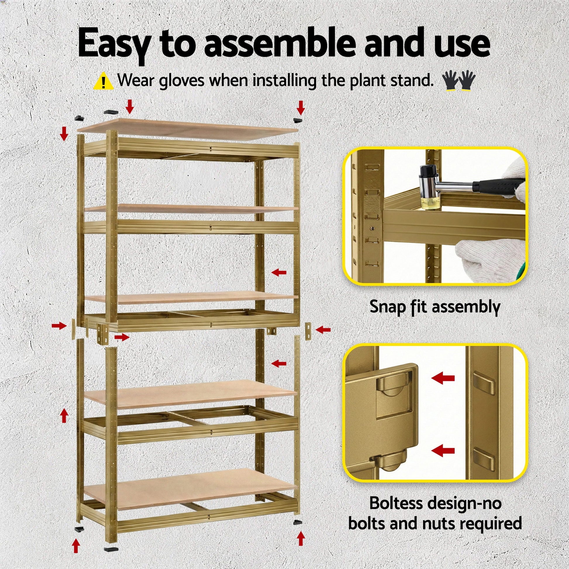 Giantz Garage Shelving 1.6X0.8m Warehouse Shelves Storage Rack Pallet Racking Yellow - Image 9
