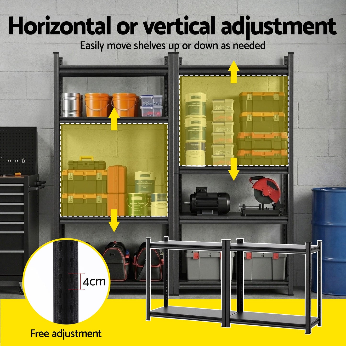 Giantz Garage Shelving 1.8X0.9m Warehouse Rack Storage Shelves Workshop Racks Steel - Image 6