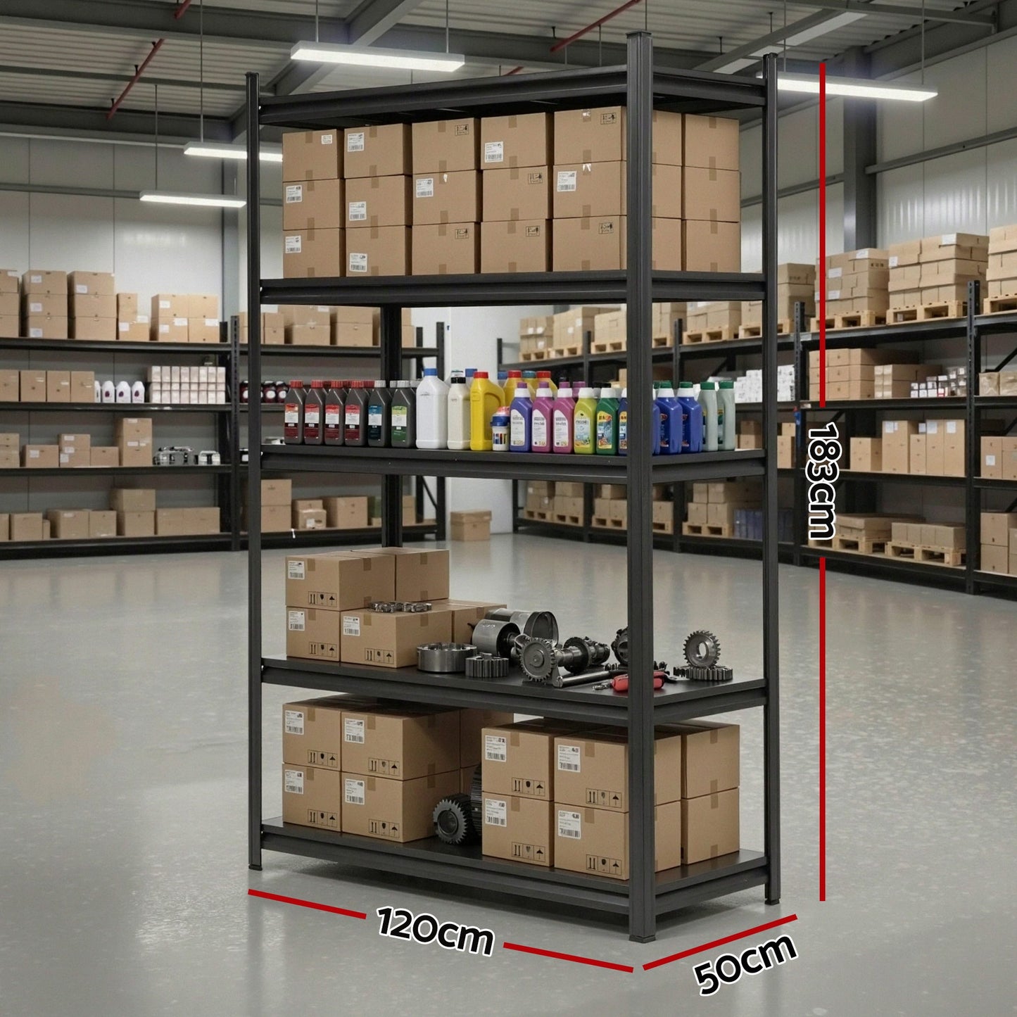Giantz Garage Shelving 1.8X1.2m Warehouse Rack Storage Shelves Workshop Racks Steel - Image 3