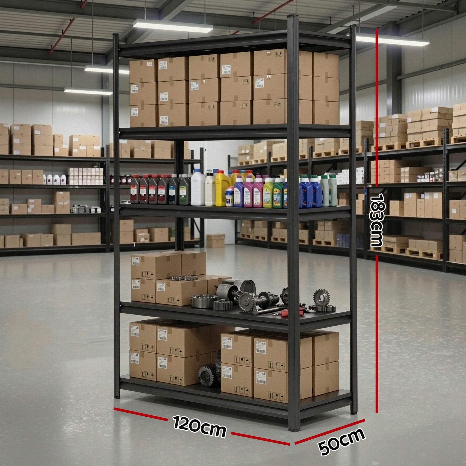 Giantz Garage Shelving 1.8X1.2m Warehouse Rack Storage Shelves Workshop Racks Steel - Image 3