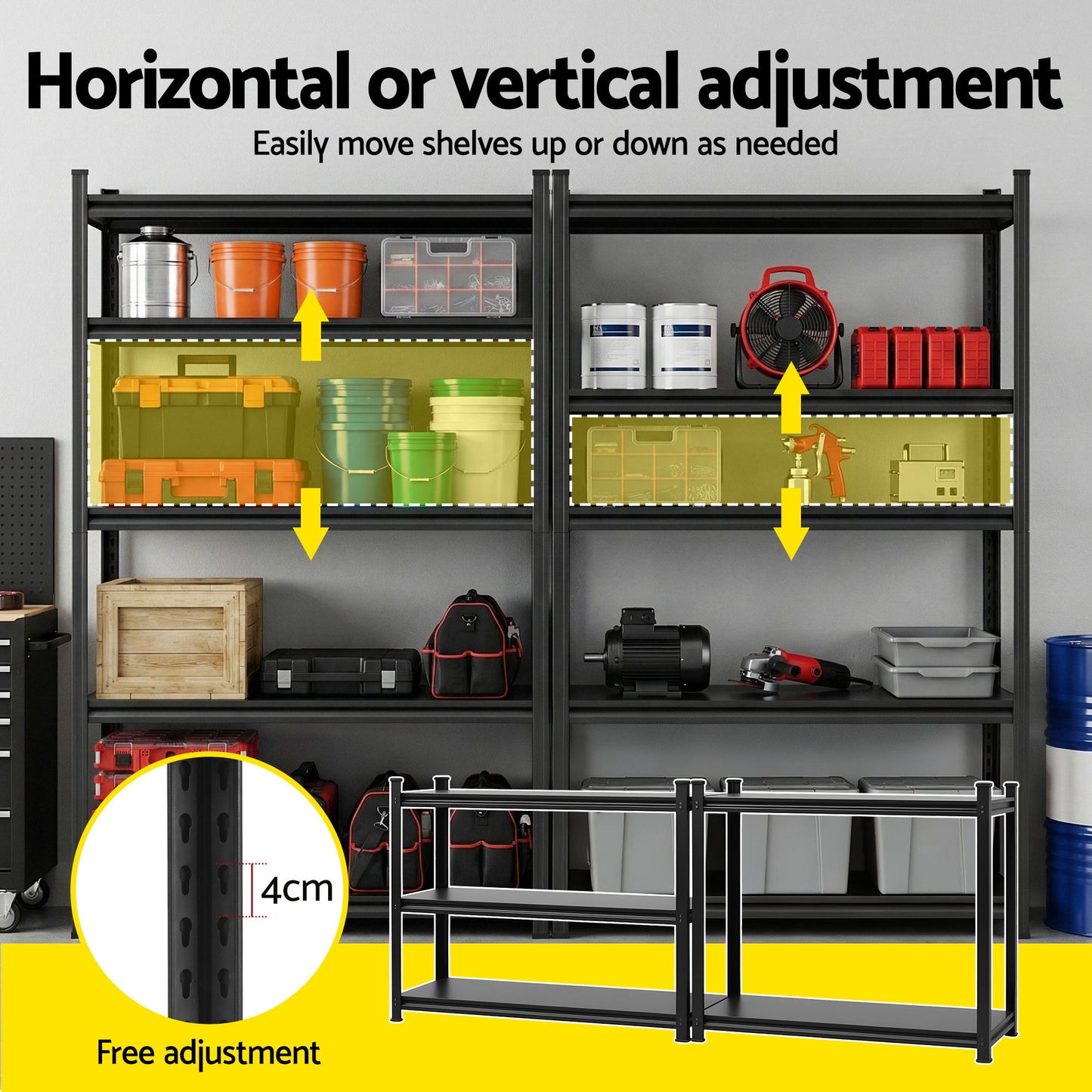 Giantz Garage Shelving 1.8X1.2m Warehouse Rack Storage Shelves Workshop Racks Steel - Image 6