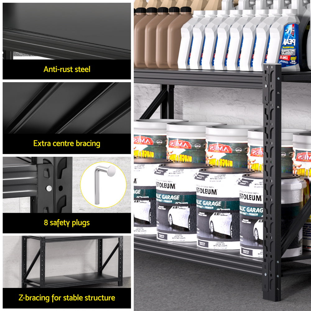 Giantz 2x 0.9M Garage Shelving Workbench Warehouse Rack - Image 6