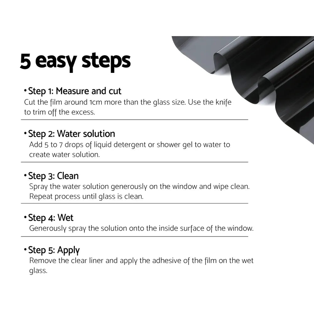 Giantz Window Tint Film Black Roll 35% VLT Home 152cm X 30m Tinting Tools Kit - Image 6