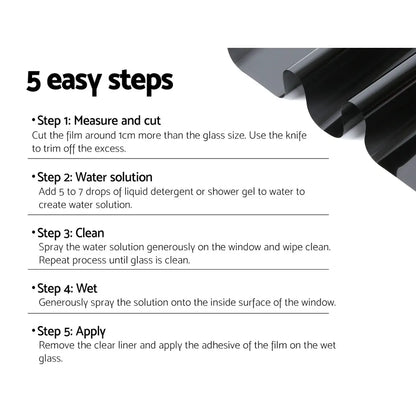 Giantz Window Tint Film Black Roll 35% VLT Home 152cm X 30m Tinting Tools Kit - Image 6
