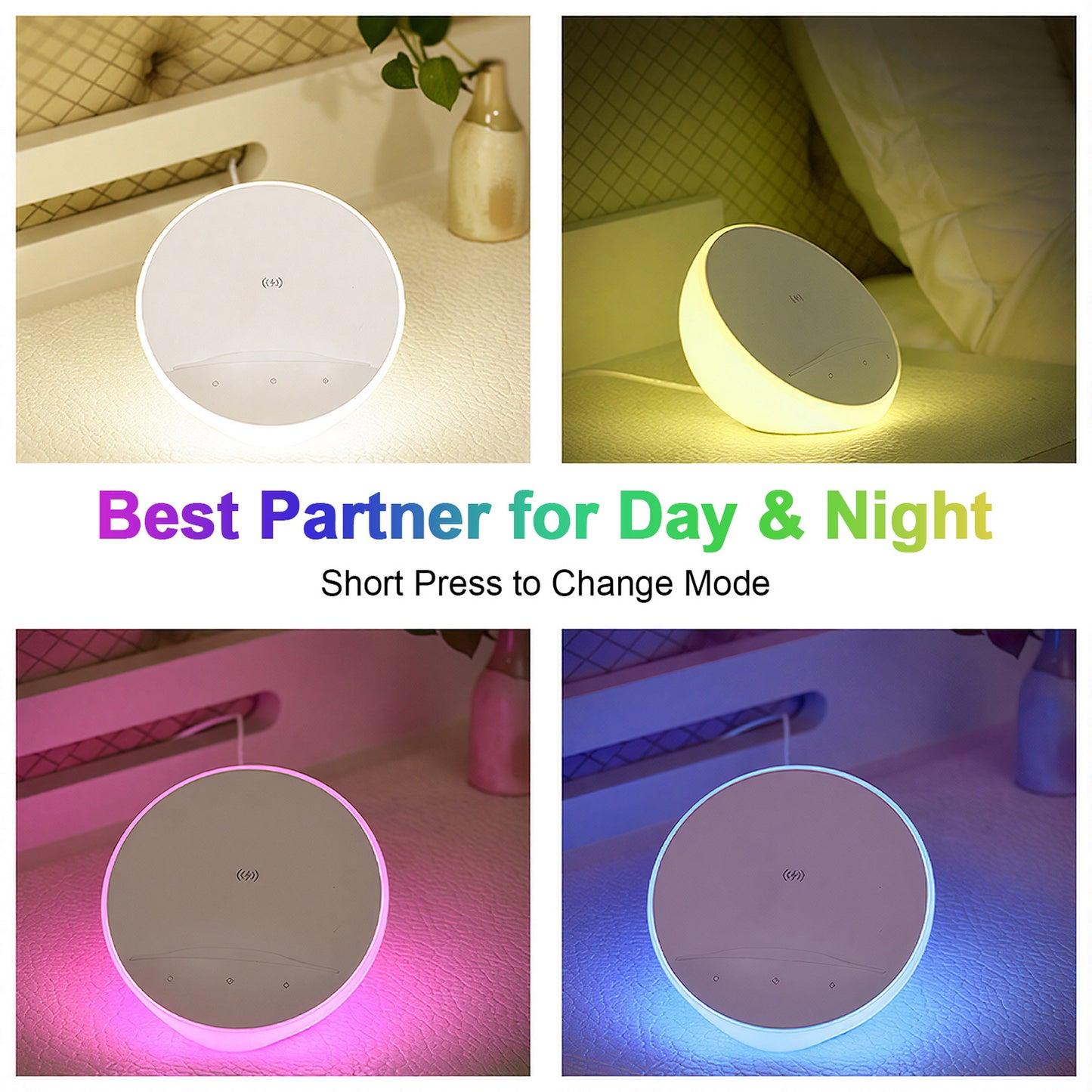 AIPOWER Bedside Lamp with Wireless Charger and Phone Holder Touch - Image 6