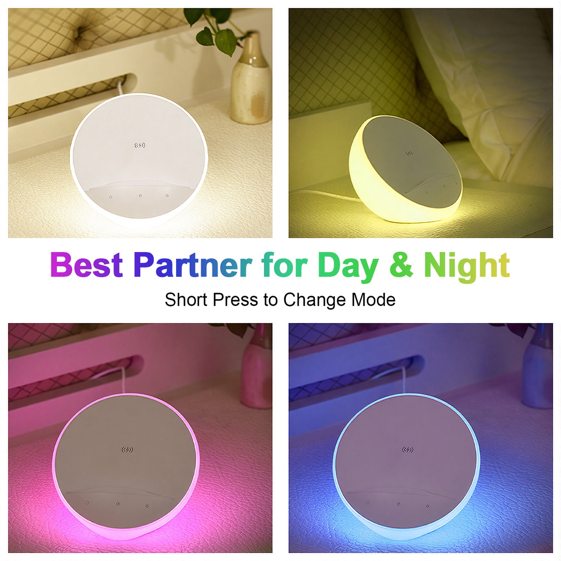 AIPOWER Bedside Lamp with Wireless Charger and Phone Holder Touch - Image 6