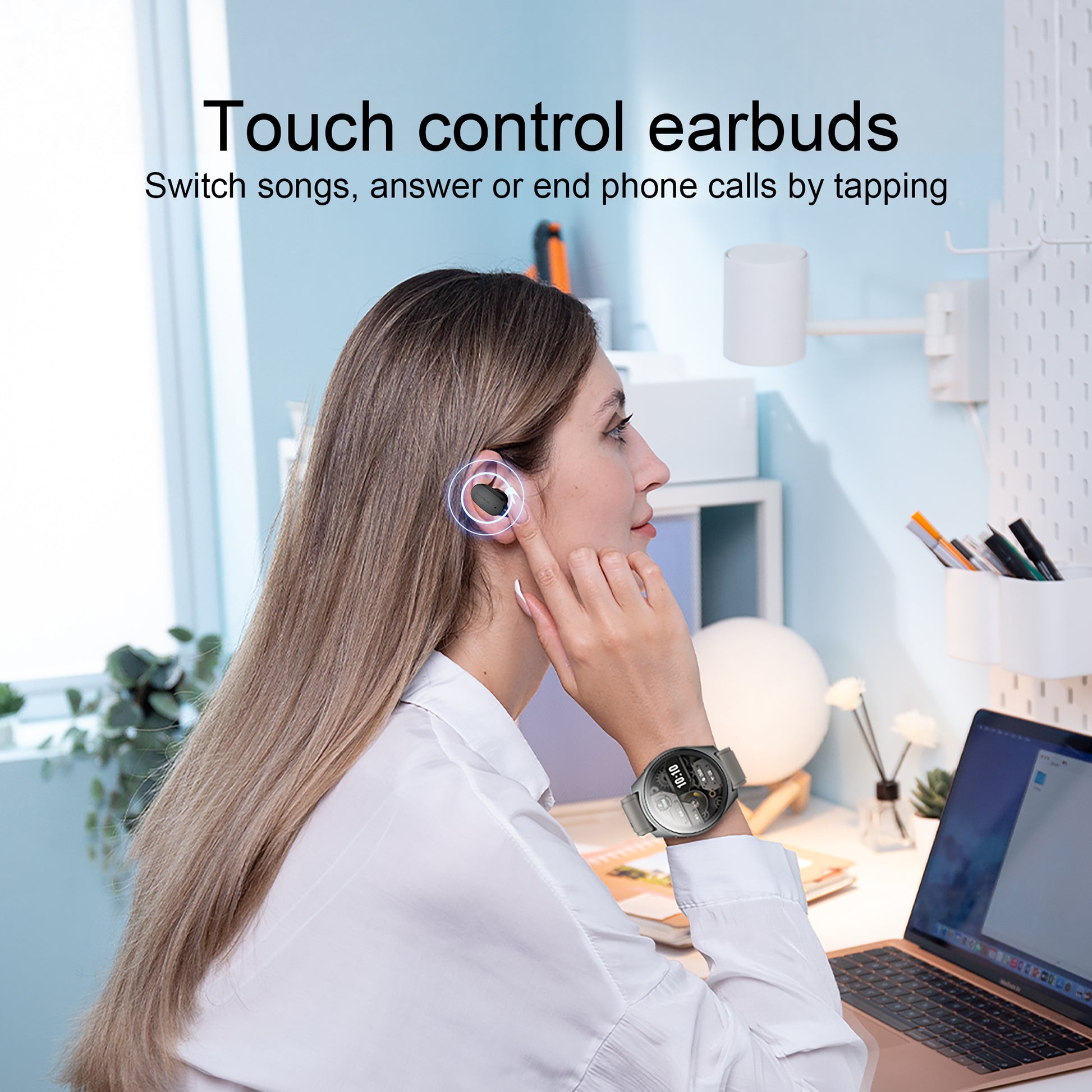 Aipower Smart Watch with Earbuds Pop-Up Headphones 4G Music Fitness Tracker W28 Pro - Image 4