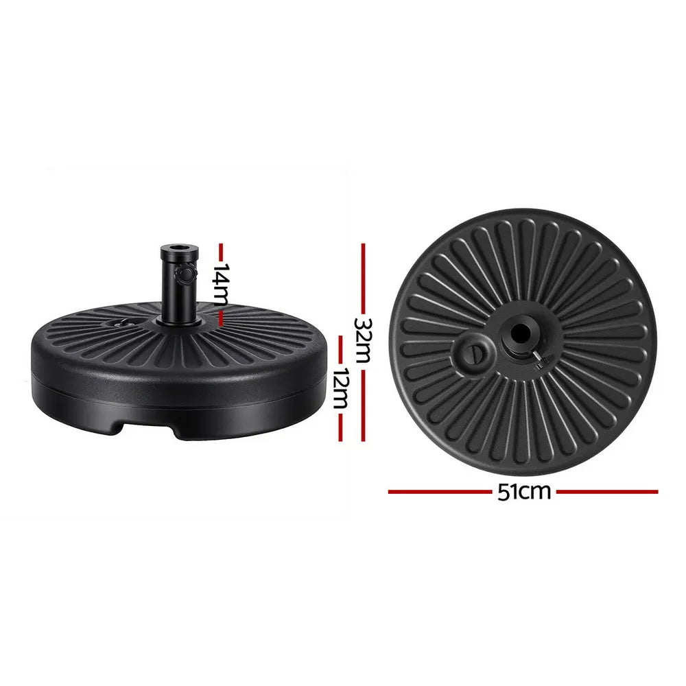 Instahut Outdoor Umbrella Base Weight Round Plastic Pole Holder 30-48mm Beach - Image 3